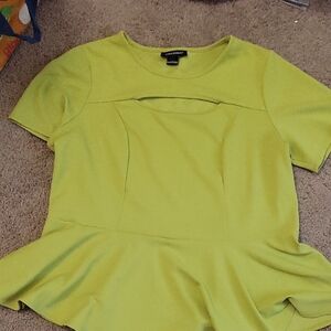 Ashley Stewart  Peplum Blouse with Cutout Detail